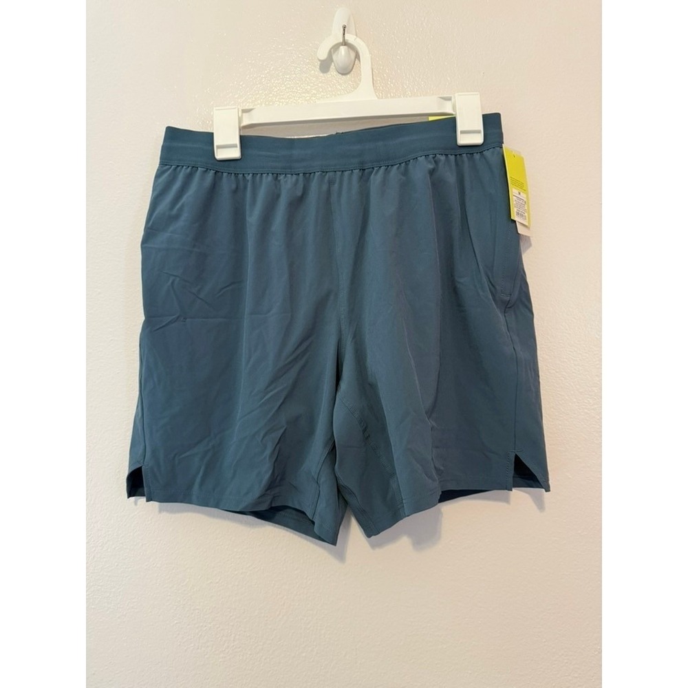 All in Motion Mens 7 Inch Lined Run Shorts Teal Blue Medium NEW